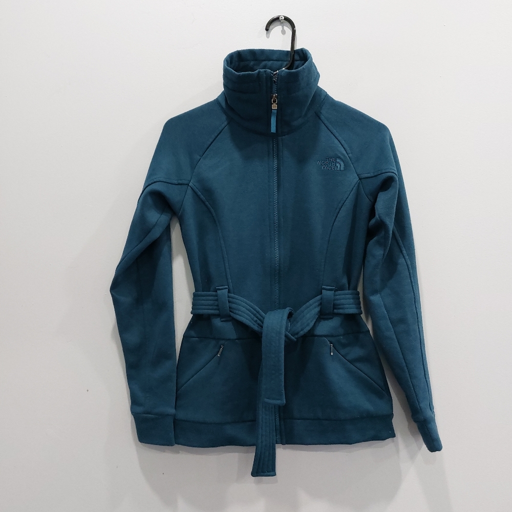 The North Face Teal Belted Fleece Jacket